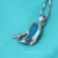 Delfine Frauen springen 925 Silber Naturstein Anhänger Halskette mit Kette